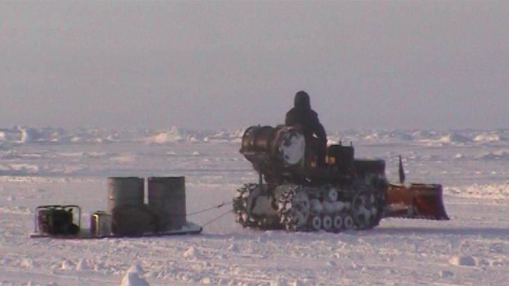 On the runway of the Barneo base - Geographic North Pole 2002 expedition
