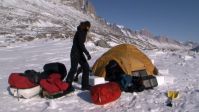 Dismantling one of the camps during a polar ski expedition