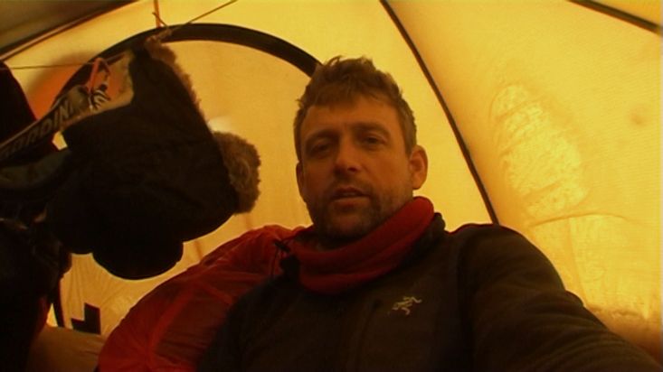Inside the tent during the expedition Sam Ford Fiord 2010