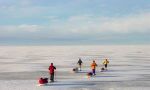 Ski crossing on the frozen Baltic Sea