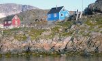 Greenland, polar icecap and Inuit villages