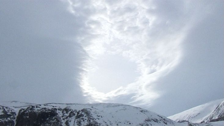 Amazing hole between the clouds - Sam Ford Fiord 2010 expedition