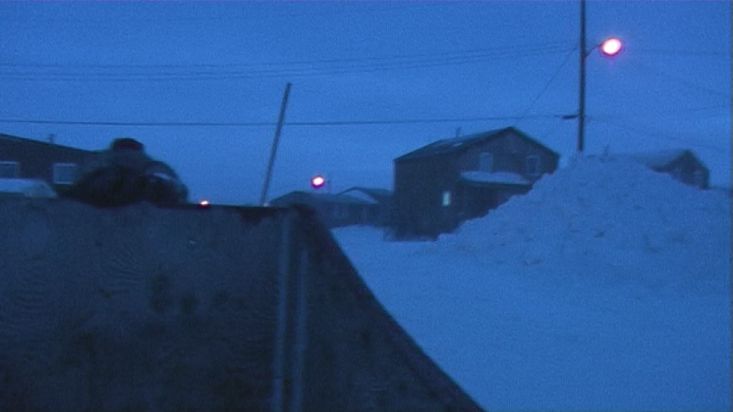 Arrival to Clyde River at nightfall - Sam Ford Fiord 2010 expedition