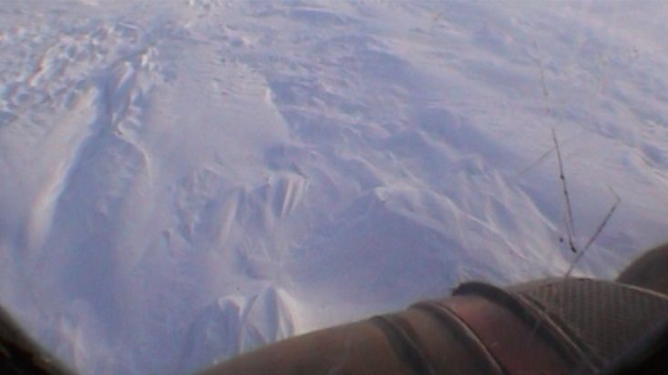 Helicopter landing at the departure point - Geographic North Pole 2002 expedition