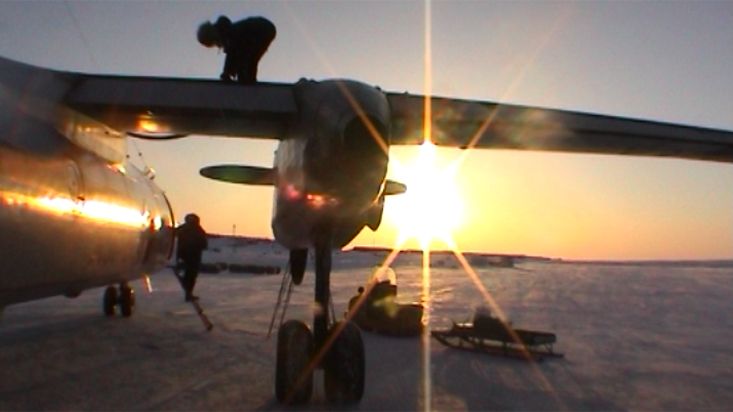 Polar base in the Russian archipelago of Severnaya Zemlya