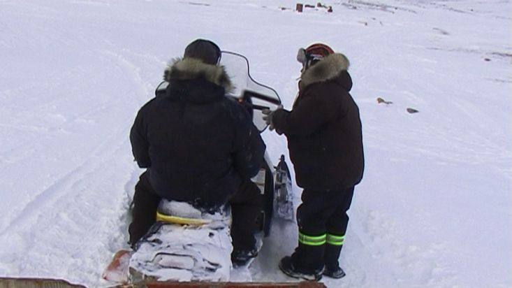 Snowmobile route from Ravenscraig to Clyde River - Sam Ford Fiord 2010 expedition