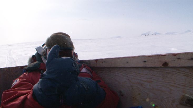 Snowmobile route to Revoir Pass - Sam Ford Fiord 2010 expedition