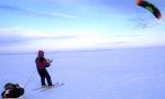 Ski crossing on the frozen Baltic Sea Ski crossing on the frozen Baltic Sea