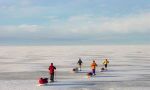Ski crossing on the frozen Baltic Sea Ski crossing on the frozen Baltic Sea