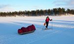 Ski crossing on the Inari lake Ski crossing on the Inari lake