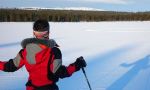 Ski crossing on the Inari lake Ski crossing on the Inari lake