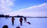 Ski crossing on the Inari lake Ski crossing on the Inari lake