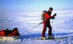 Ski crossing on the ice sea of Greenland