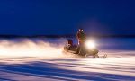 Snowmobile route in Lapland to the Arctic Ocean