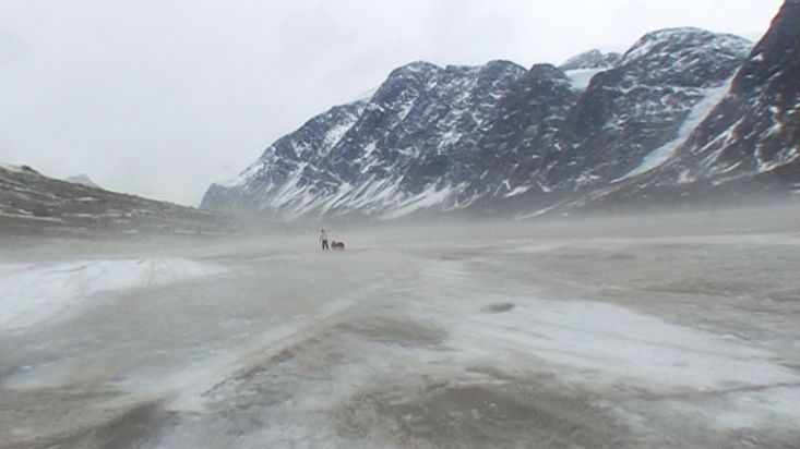 Sandstorm in the Weasel river - Penny Icecap 2009 expedition