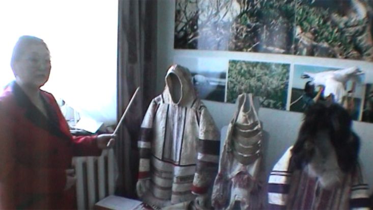 Clothes of the inhabitants of Taimyr in the Khatanga museum - Geographic North Pole 2002 expedition